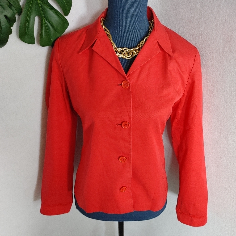 Gap Bright Red Cotton Blazer Jacket
